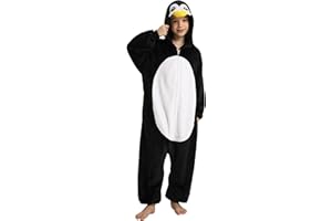 LONULAIN Unisex Kids Animal Oneise Pajamas, Boys Girls Flannel Hooded Halloween Cosplay Costume/Homewear/Sleepwear