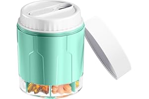 Zoksi Large Pill Organizer for Monthly, Vitamin Bottle Organizer with 7 Compartments, Supplement Organizer for Medicine Storage, Pill Dispenser for Medication, Vitamin Container for Travel (Cyan)