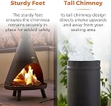 Tower Comet Chiminea Black Steel Patio Heater with Sturdy Feet view 6