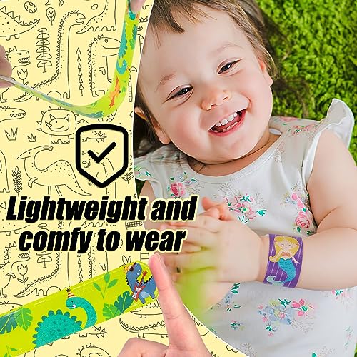 LOVESTOWN Slap Bracelets for Kids, 64PCS Kids Slap Wristbands Snap Bracelets Dinosaurs Mermaid Space Emotions for Party Favors Classroom Prizes Exchanging Gifts
