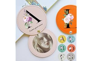 Jishiletao Personalized Gifts for Women Custom Compact Pocket Mirror Initial with Name, Cutomized Mini Makeup Mirror, Small T