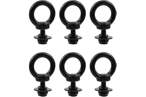 Antrader M5 Stainless Steel Shoulder Eye Bolts, 6 Sets with Nuts, Lock Washers, Flat Washers