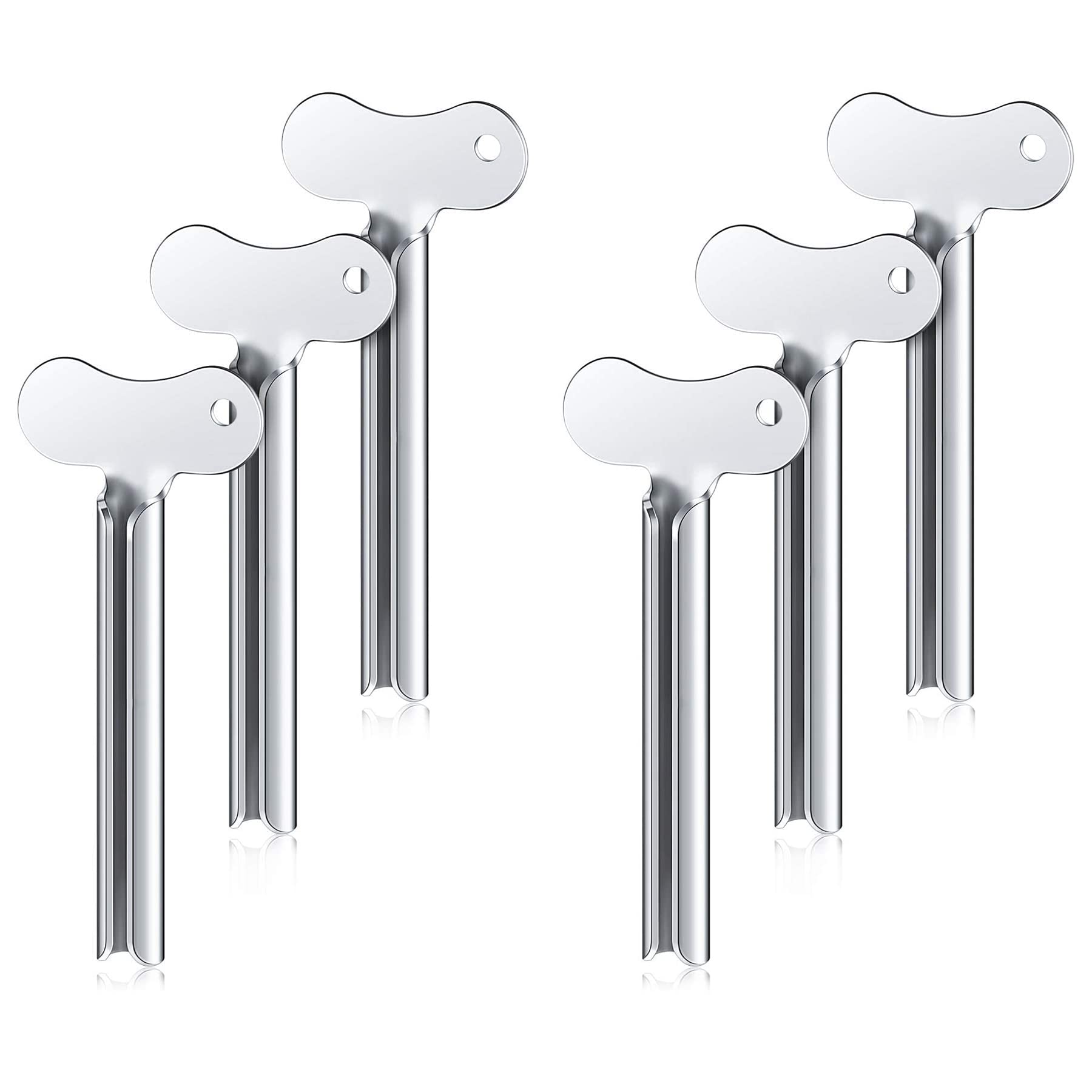 Hsthe Sea 6 pieces metal toothpaste squeezer squeeze tube stainless steel tube squeezer key roll tube creams colour squeezer tool for bathroom