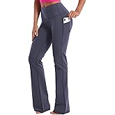 BUBBLELIME 29"/31"/33"/35"/37" Women High Waist Bootlegs Yoga Pants Tummy Control Bootcut Workout Flared Out Pockets