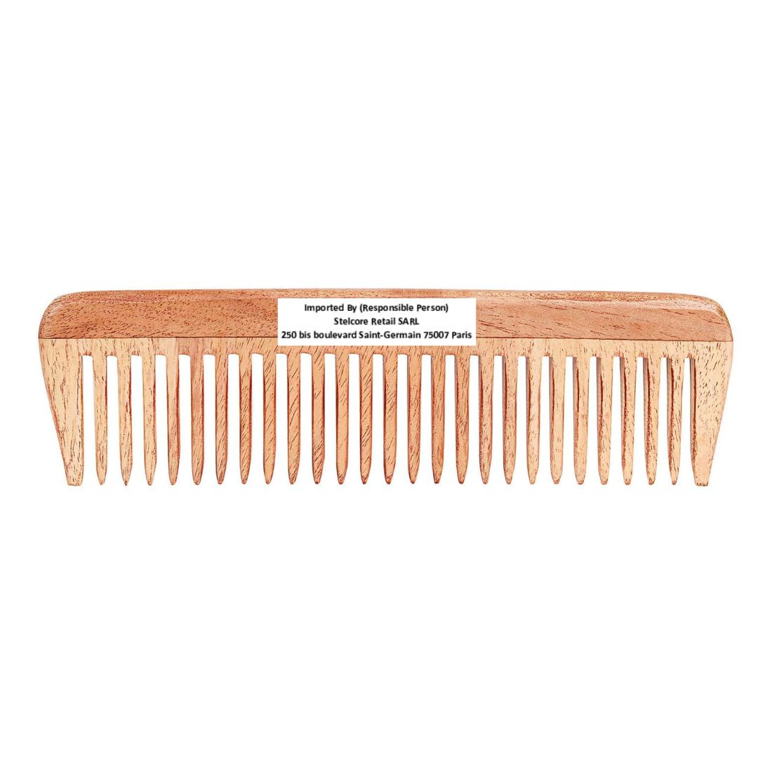 SVATV Handcrafted Neem wood Comb for Detangling Hair Comb For Thick, Curly And Wavy Hair, Non-Static and Eco-friendly Made in India N-82 Brown