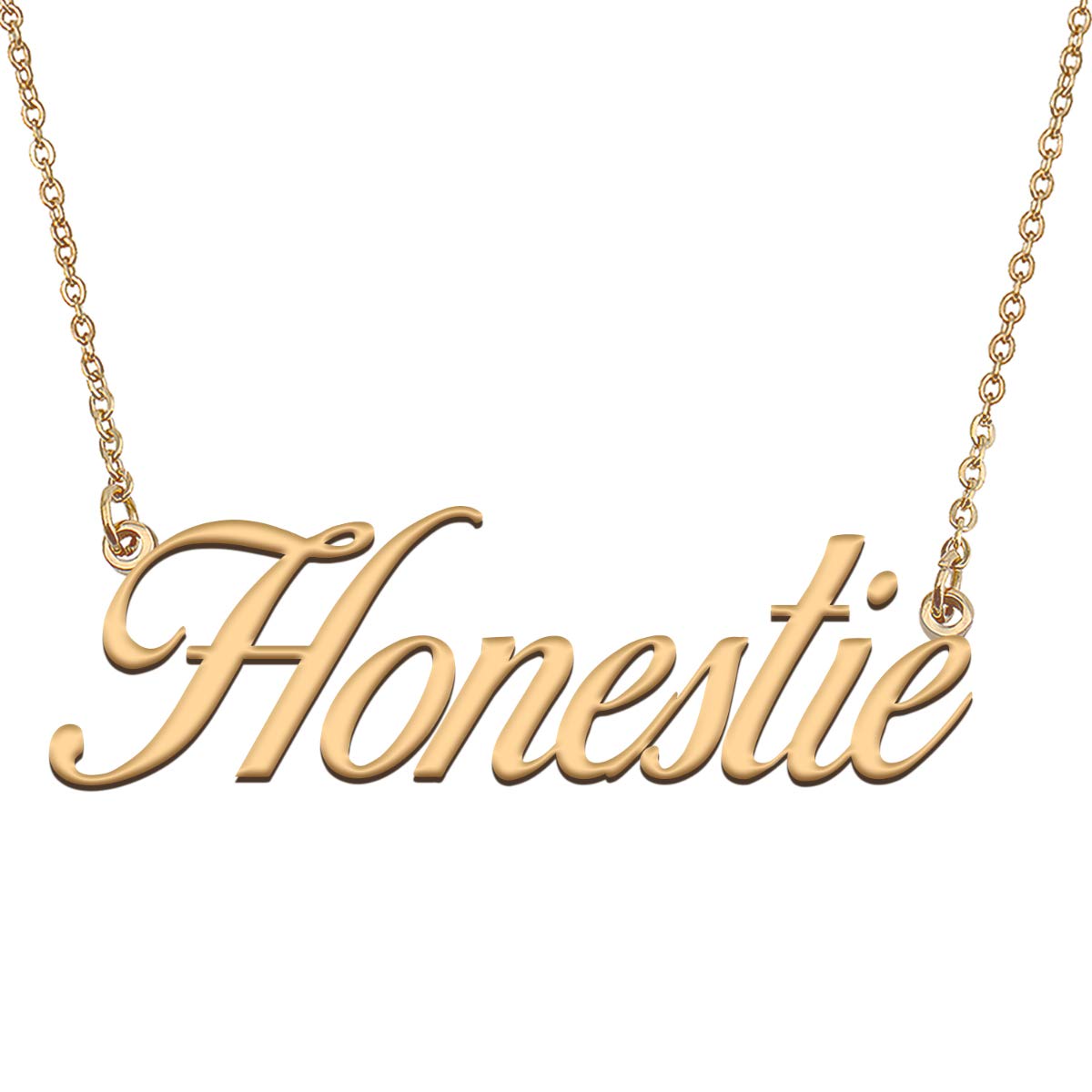 HUAN XUN Customized Custom Simple Any Name Necklace