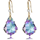 Trendy Austrian Crystal Baroque Drop Dangle Earrings for Women 14K Gold Plated Hook Earring Hypoallergenic Jewelry Gifts for Women