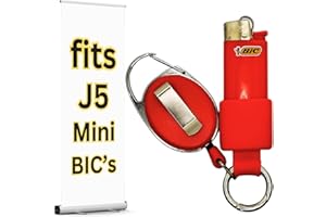 LIGHTER LOCATORS Mini BIC Retractable Lighter Holder - 10 Colors - Perfect Keychain Lighter Holder for J5 BIC Lighters | Lighter Not Included