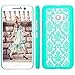 HTC 10 Case, SGM® Damask Design Pattern Rubber Coating Ultra Slim Fit Hard Hybrid Case Cover for HTC 10 + SGM® Microfiber Cleaning Cloth (Turquoise)