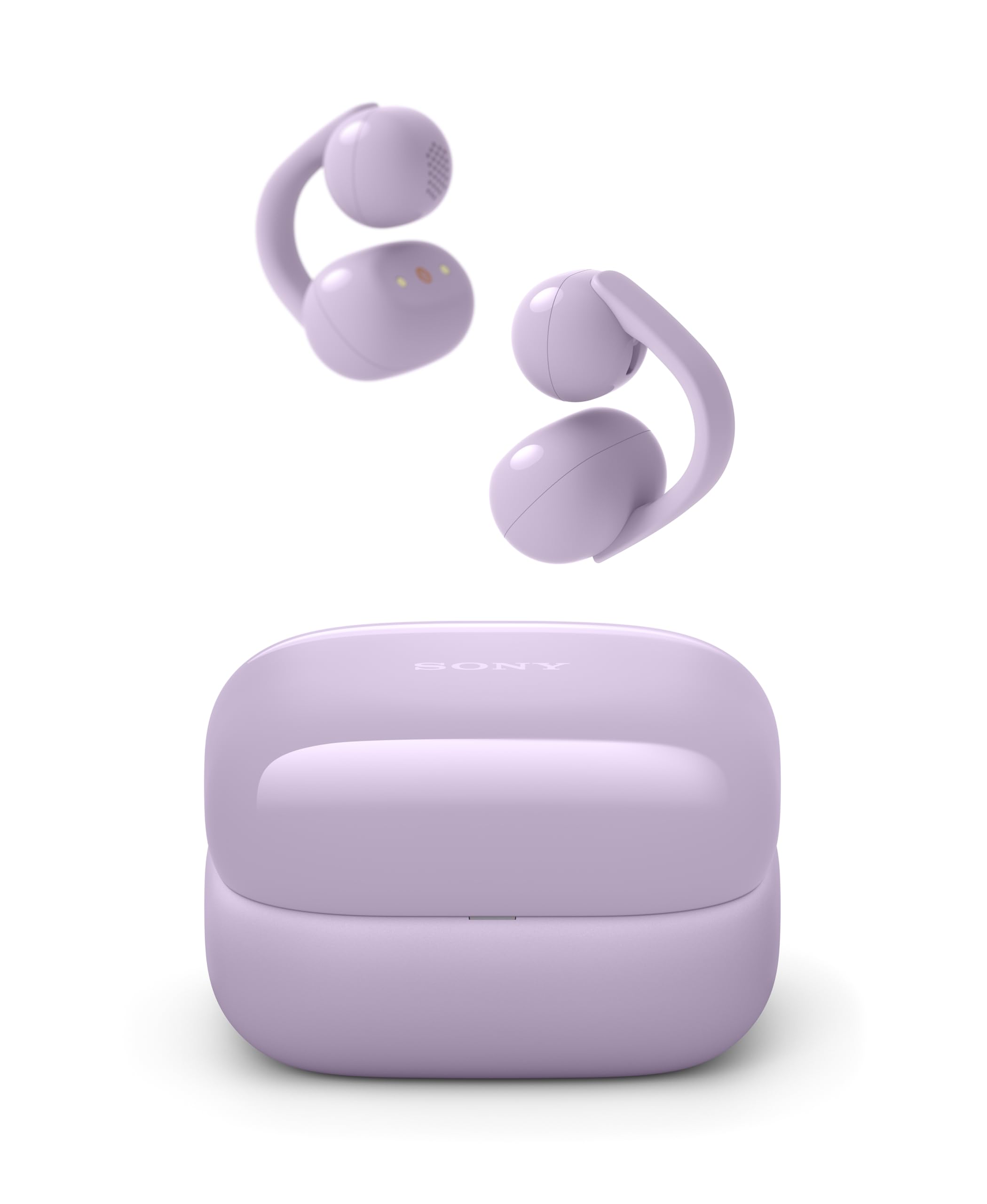 Sony LinkBuds Clip Open-Ear Truly Wireless Earbuds, Comfortable & Secure Fit, Lightweight Clip-On Design, Touch Controls, Ambient Sound Awareness, Water Resistant, Up to 37 Hrs of Playback, Lavender