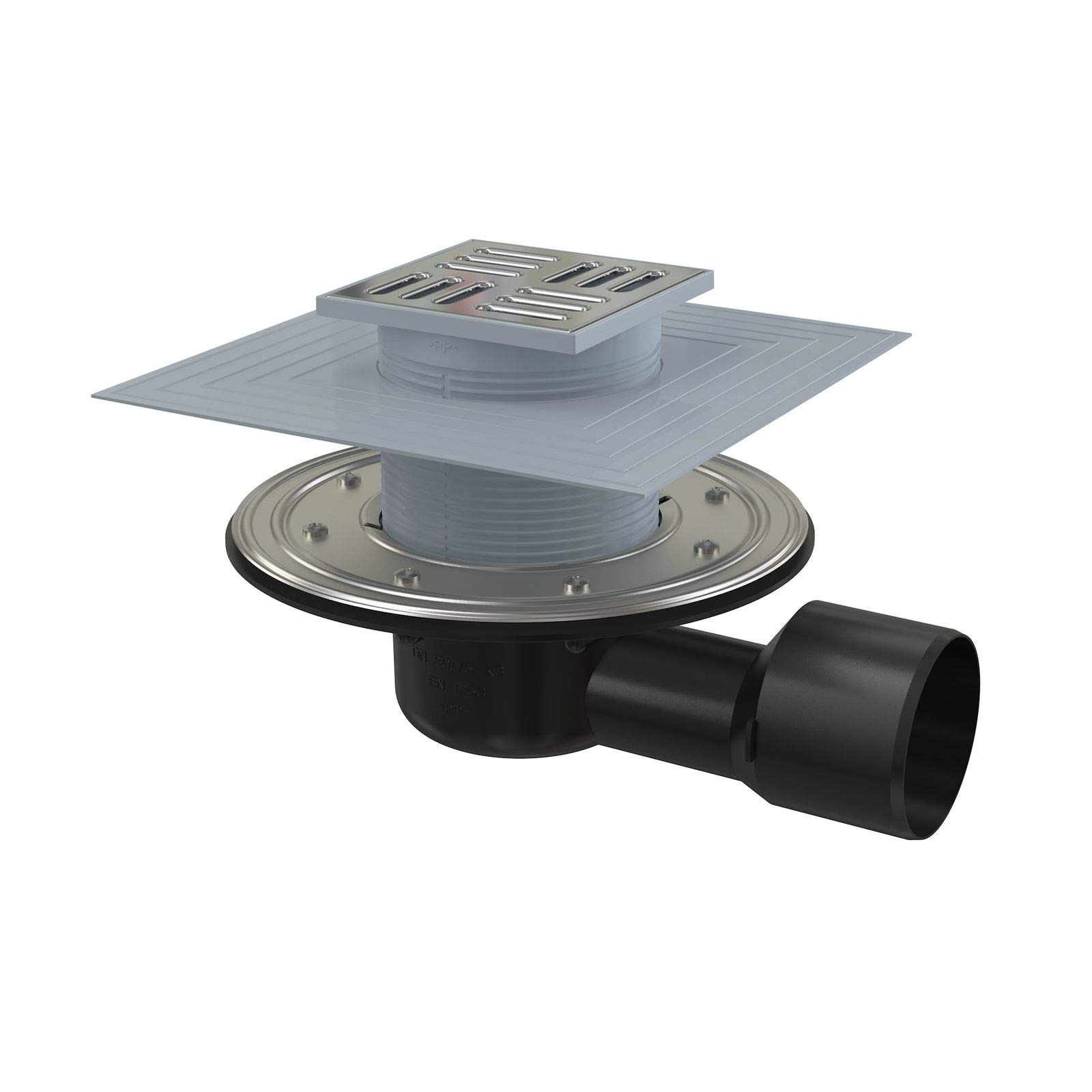 Floor Drain Horizontal Shower Drain Bathroom Drain Stainless Steel Walk-in Shower DN 50 Siphon Odour Trap