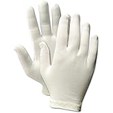 MAGID Medium Weight Nylon Inspection Gloves, Reversible, Ambidextrous, Hemmed Edge - 9.5" Length (12 Pairs)