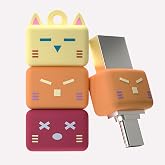 Bilious USB Type C Flash Drive, 2 in 1 OTG Dual USB 3.0 Flash Drive, Jenna Cat Design Cute Thumb Drive, Waterproof &amp; Small Size Memory Stick
