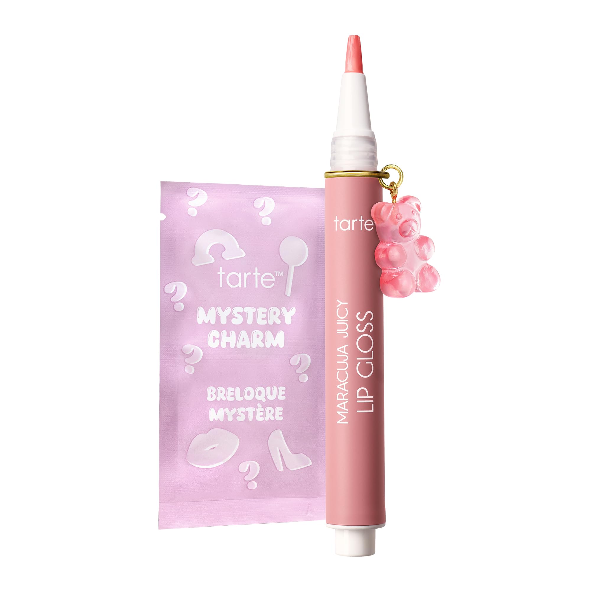 tarte maracuja juicy lip gloss – Peptide-Infused Hydrating Glossy Balm, 12HR Instant Moisture lipgloss, Includes Collectible Charm, Vegan & Cruelty-Free, full size, pink lemonade (soft pink)