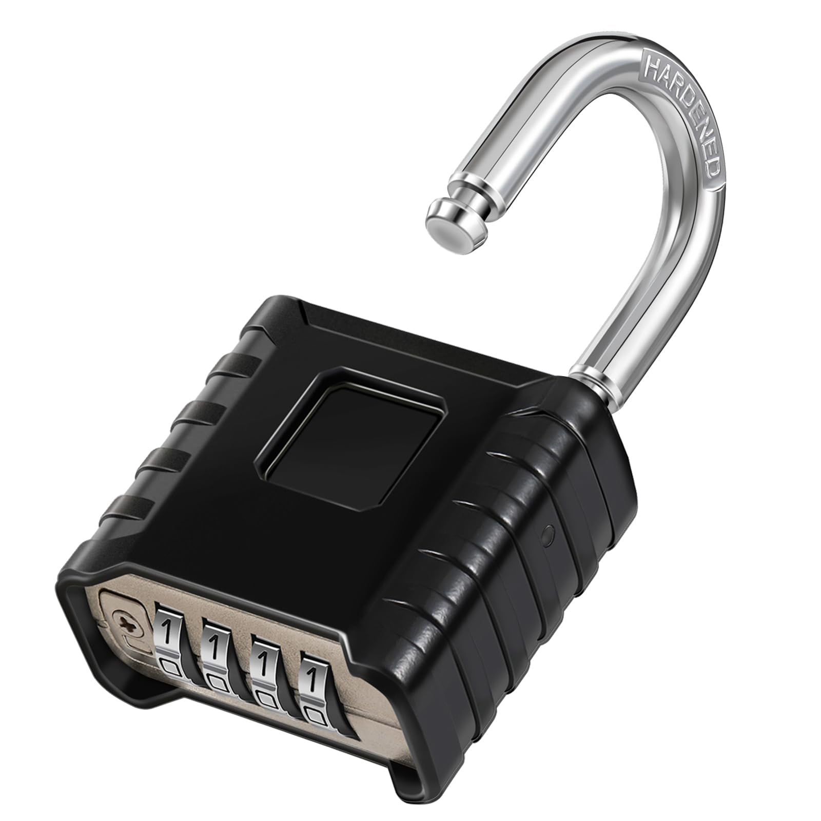 ZHEGE Heavy Duty Padlocks with Code, Large Outdoor Lock, Combination Lock with 4 Digit, Weatherproof Padlocks, Design of Hidden Password Suitable for Home, School, Garage, Gate, Garden (1p, Black)