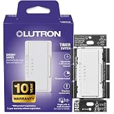 Lutron Maestro Countdown Timer Switch for Fans and Lights, 3A Fan/150W LED, Single-Pole/Multi-Location, White (MA-T51MNBG-WH)