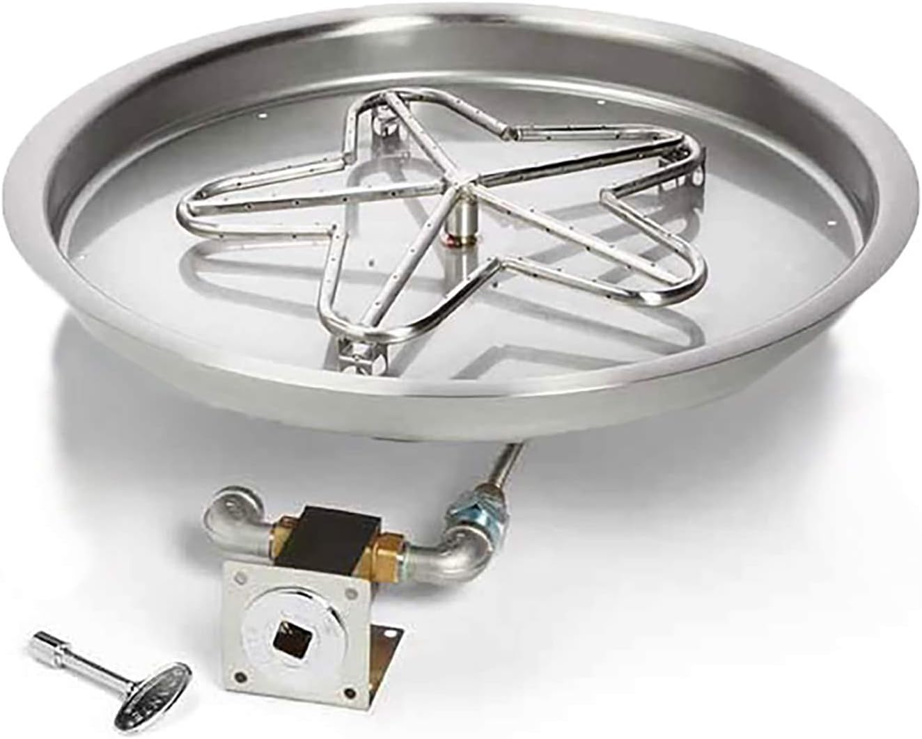 Hearth Products Controls (HPC Match Light Fire Pit Burner Kit (PENTA13MLFPK-FLEX-LP), 13-Inch Bowl Pan, Propane Gas, UL Listed