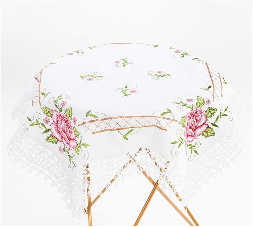 Best white table cloth with flowers