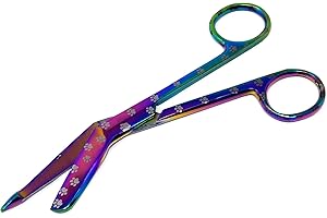 Bandage Scissors for Nurses and Medical Students as Gifts 5.5" Stainless Steel Shears with Colourful Handle (Multi-Colour Paw