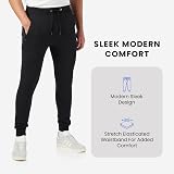 Bonjour Slim Fit Joggers for Men with Zip Pockets Black Large view 2
