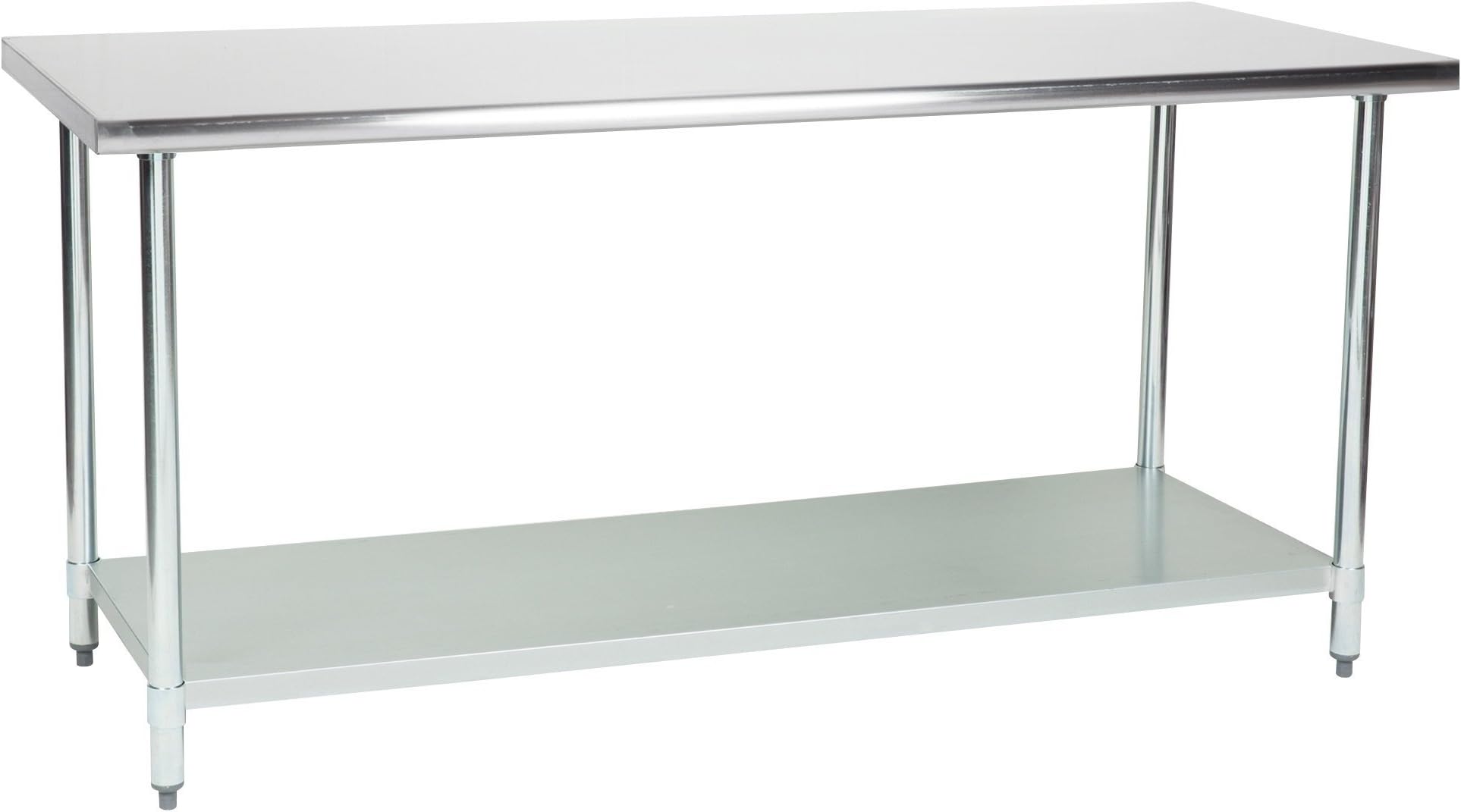 Foodservice Essentials WT-3072-E Commercial Kitchen Prep and Work Table (72-Inch x 30-Inch, 430 Stainless Steel)