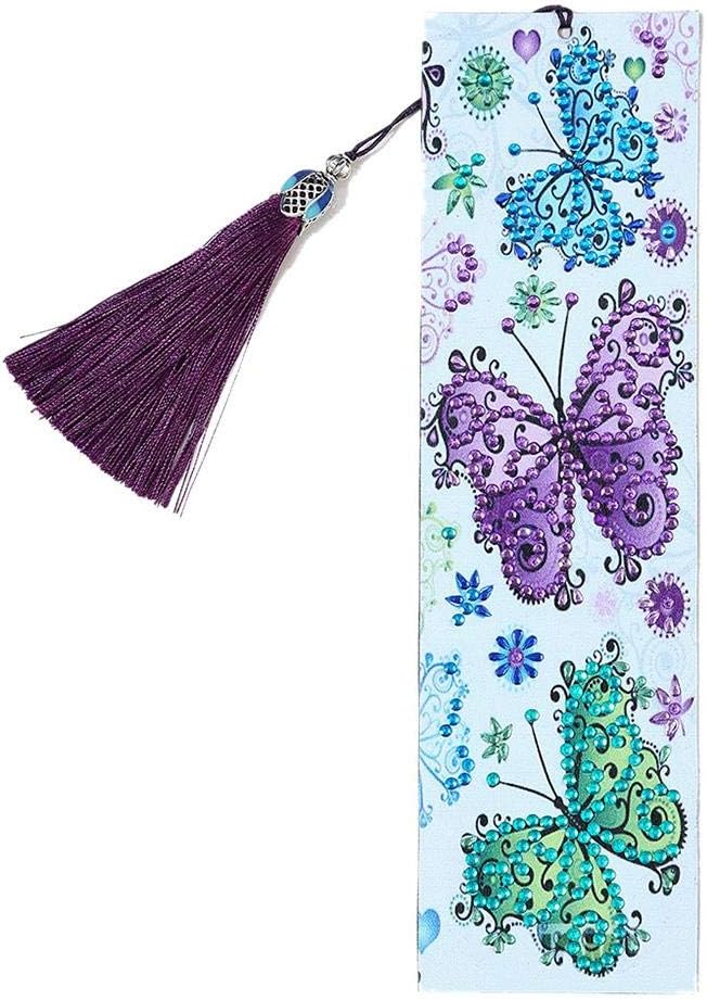 Diamond Painting Leather Bookmark Making Kit, Tassel Bookmarks Making