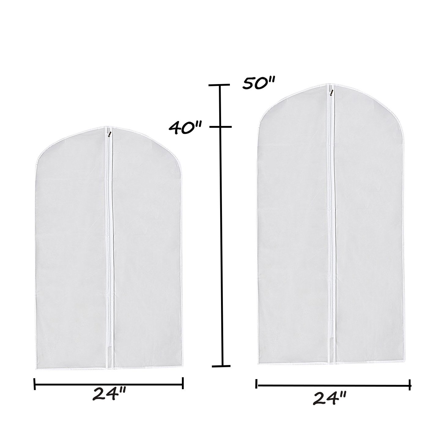 MOT Global PEVA Translucent Garment Covers Bag - Clothes Covers Dustproof Organizer Storage Protector Pack of 6 (4 Medium + 2 Large)