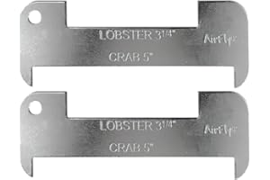 AirFly Aluminum Lobster and Blue Crab Gauge for California, Maine, MA, NH, RI, CT, MP, AL, FL, GA, MD, VA, NC, SC, LA, TX, Canada, 5", 3 1/4". Designed in San Francisco, USA