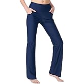 Zeronic Bootcut Yoga Pants for Women with Pockets High Waisted Workout Running Pants Tummy Control Long Bootleg Work Pants