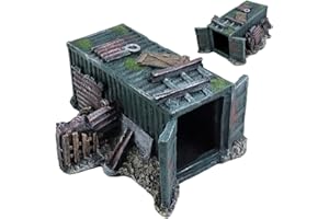 PTFJZ Fish Tank Decorations Container Aquarium Decor Sunken Ruins Betta Fish Tank Accessories witth Big Hole for Fish Sleep Rest Hide and Play