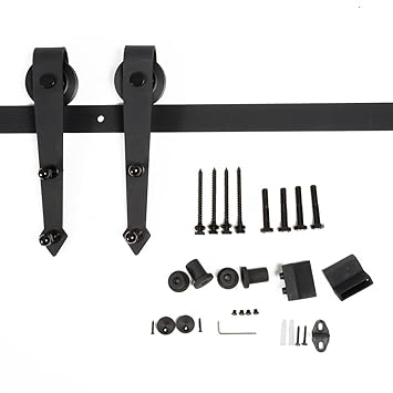 COSTWAY Schiebetürbeschlag Set, Schiebetürsystem, Glasschiebetür Edelstahl, Schiebetür für Glas- oder Holztüre 1830 mm