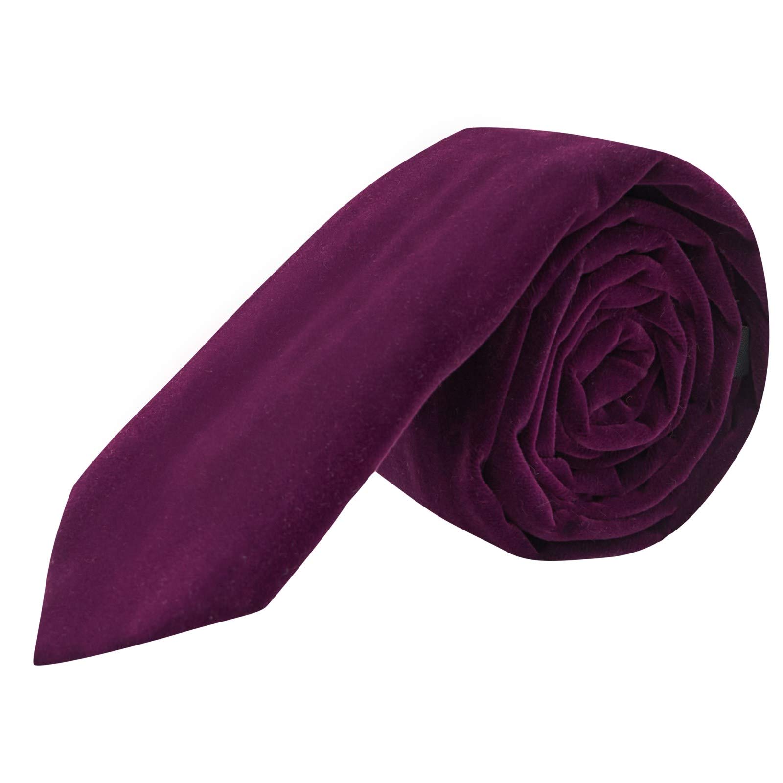 King & Priory Aubergine Purple Velvet Tie