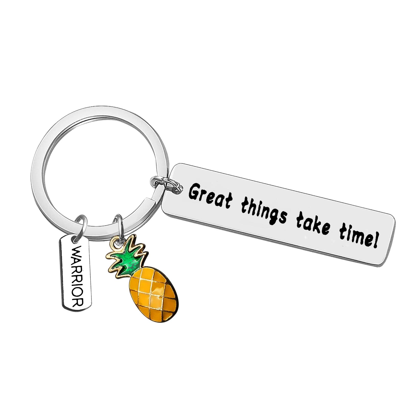 Ximalun IVF Support Gifts IVF Pineapple Gifts Keyring Great Things Take Time Infertility Warrior Gift Infertility Awareness Gift Transfer Day TTC Gift IVF Gift for Infertility Mum