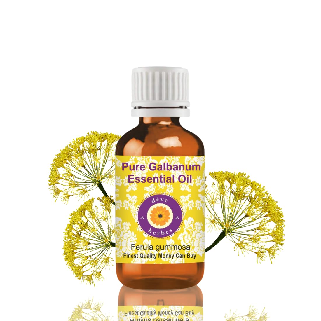 Deve Herbes Pure Galbanum Essential Oil (Ferula gummosa) Non-Sticky | Non-Greasy | Fresh Green Aroma | for Aromatherapy, Relaxation, Massage & Blends 5ml