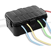 QUOBAS Extra Large Outdoor Electrical Box Waterproof, IP54 Weatherproof Extension Cord Cover, Outdoor Plug Cover Protect Outlet, Plug, Power Strip, Tools, Holiday Light, Black