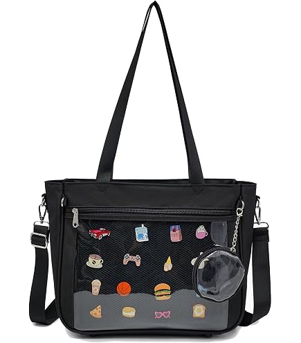Amazon.com: Bowknot Ruffled Edge Kawaii Ita Tote Shoulder Bag Pin