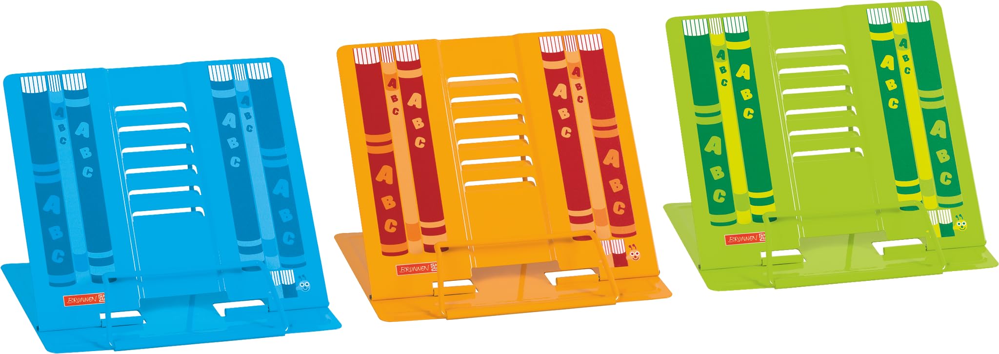 Brunnen 1040401 Reading Stand with Non-Slip Nubs, Assorted Blue, Orange, Green