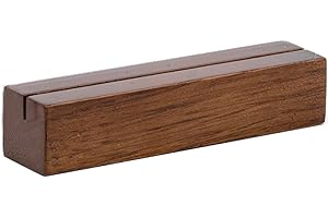 TUR Party Supplies (15 Set Rustic Walnut Wood Table Holder, Table Stands for Wedding, 5x7 Inch Clear Blank Acrylic Sheets, Perfect for Table Number Signs, Wedding Signs - Acrylic Sign NOT Included