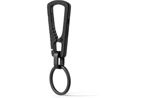 KeyUnity KM04 Titanium Carabiner Keychain Clip, Quick Release EDC Key Holder Organizer with Key Ring