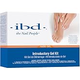 Ibd Introductory UV Gel Nail Kit - All-in-One Hard Gel Set with Clear &amp; Pink Nail Builder Gels, Brush, Bonder &amp; Tools, UV Light Not Included, Salon At Home Manicure Kit