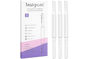 MATGICOL Dermaplane Razor for Women Face & Eyebrow - Dermaplaning Tool for Peach Fuzz Facial Hair Removal,High Precision Blade for Smooth Skin (White, 3 Count)
