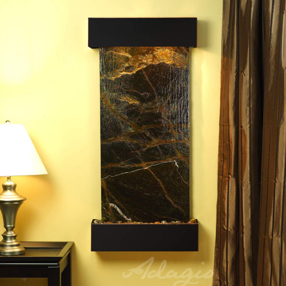 Cascade Springs Water Feature with Blackened Copper Trim and Square Edges (Green FeatherStone): Home & Kitchen