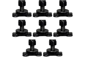 8 Pcs L-Track Double Lug Threaded Stud Nut for Trailer, Truck Bed, Pickup & RV Zinc-Coated High-Density Steel with 6000 lb Br