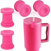 4pcs Replacement Stopper Compatible with Simple Modern Kids 40 oz 30 oz Tumblers with Handle, Silicone Water Bottle Top Accessories Cup Lid Seal Gaskets Travel Mug Replacement Parts (Pink)