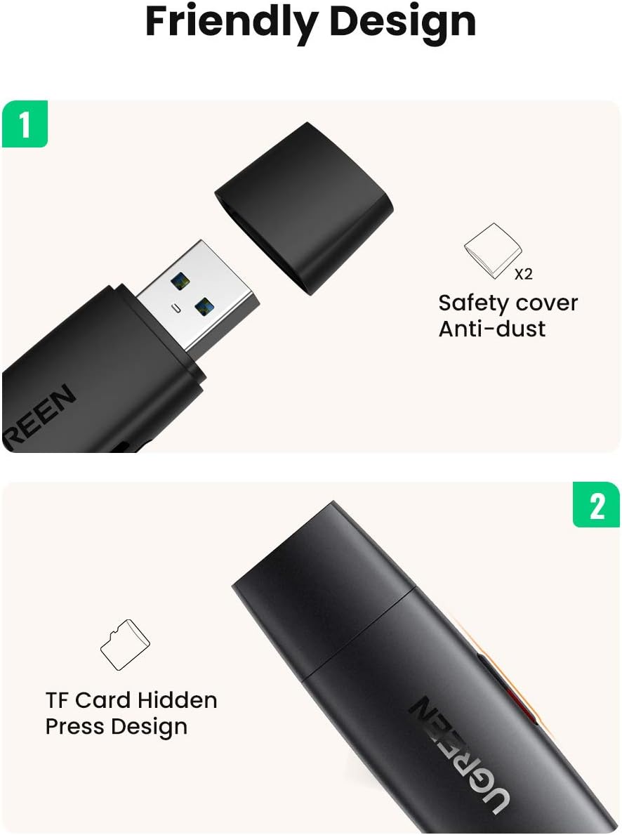 UGREEN SD Card Reader, USB 3.0 USB C Memory Card Reader OTG Card Adapter for SD, Micro SD, SDHC, SDXC, MMC Card Compatible with MacBook, Galaxy S20, iPad Pro 2020, Surface Pro, Computer, Laptop: Computers & Accessories