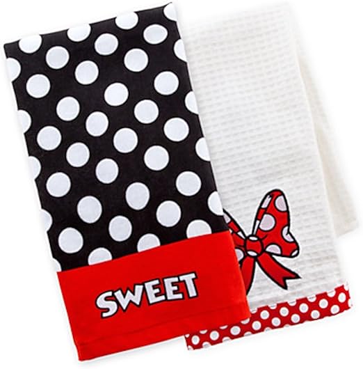 Amazon Com Disney Parks Minnie Mouse Kitchen Dish Towel Set Of 2