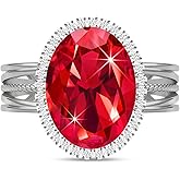 Linawe Birthstone Chunky Adjustable Rings for Women, Gold/Silver/Rose Gold Statement Rings, Imitation Diamond Fake Gemstone Crystal Cocktail Ring, Cubic Zirconia Costume Jewelry