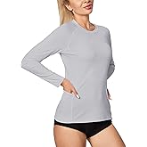 IUGA Rash Guard for Women UPF 50+ SPF UV Protection Long Sleeve Workout Tops with Pockets Dry Fit Hiking Swim Shirt