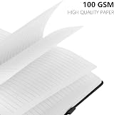 Lefute A5 Notebook 2 Pack 200 Pages 100 GSM Hardback with Pen Loop Elastic view 4