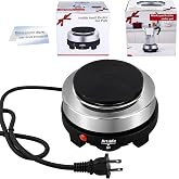 Artilife 500W Mini Electric Hot Plate - Moka Pot Special, 110V Compact RV Camping Stove, 4" Cast Iron Burner for Coffee, Low Wattage Portable (Silver)